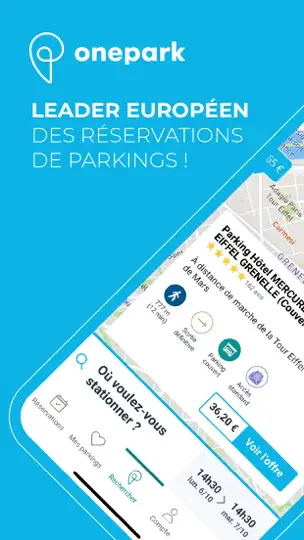 Capture d'écran de Onepark, Réservez Un Parking ! sur iPhone 1