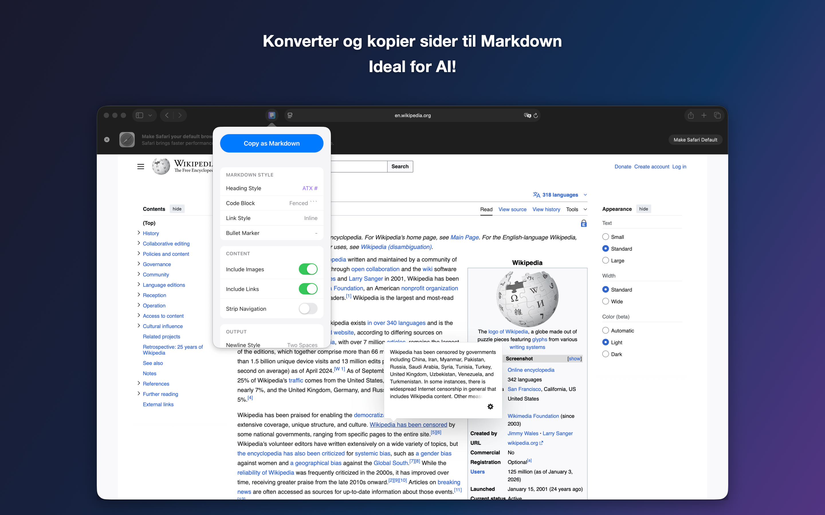 MDC - Markdown Copier macOS screenshot 1 showing app interface