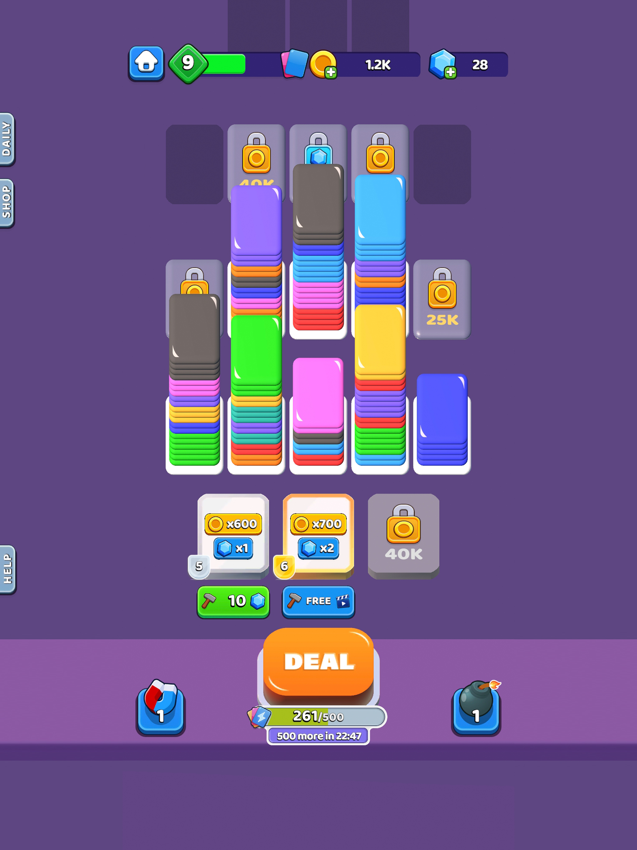Card Shuffle Sort