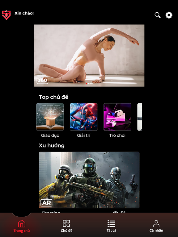 5GXR iPad screenshot 1 - Entertainment app