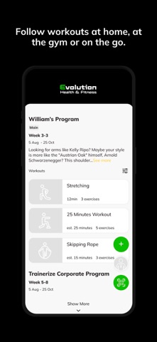 Evolution Health and Fitness iPhone screenshot