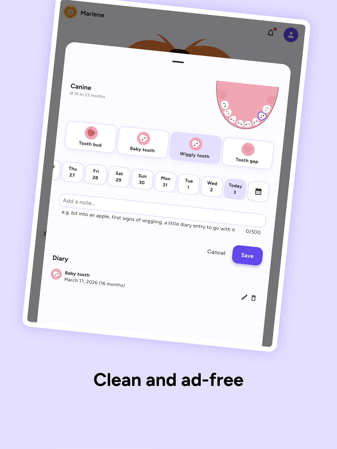 Screenshot 8 of Dentiluna: Baby Tooth Tracker