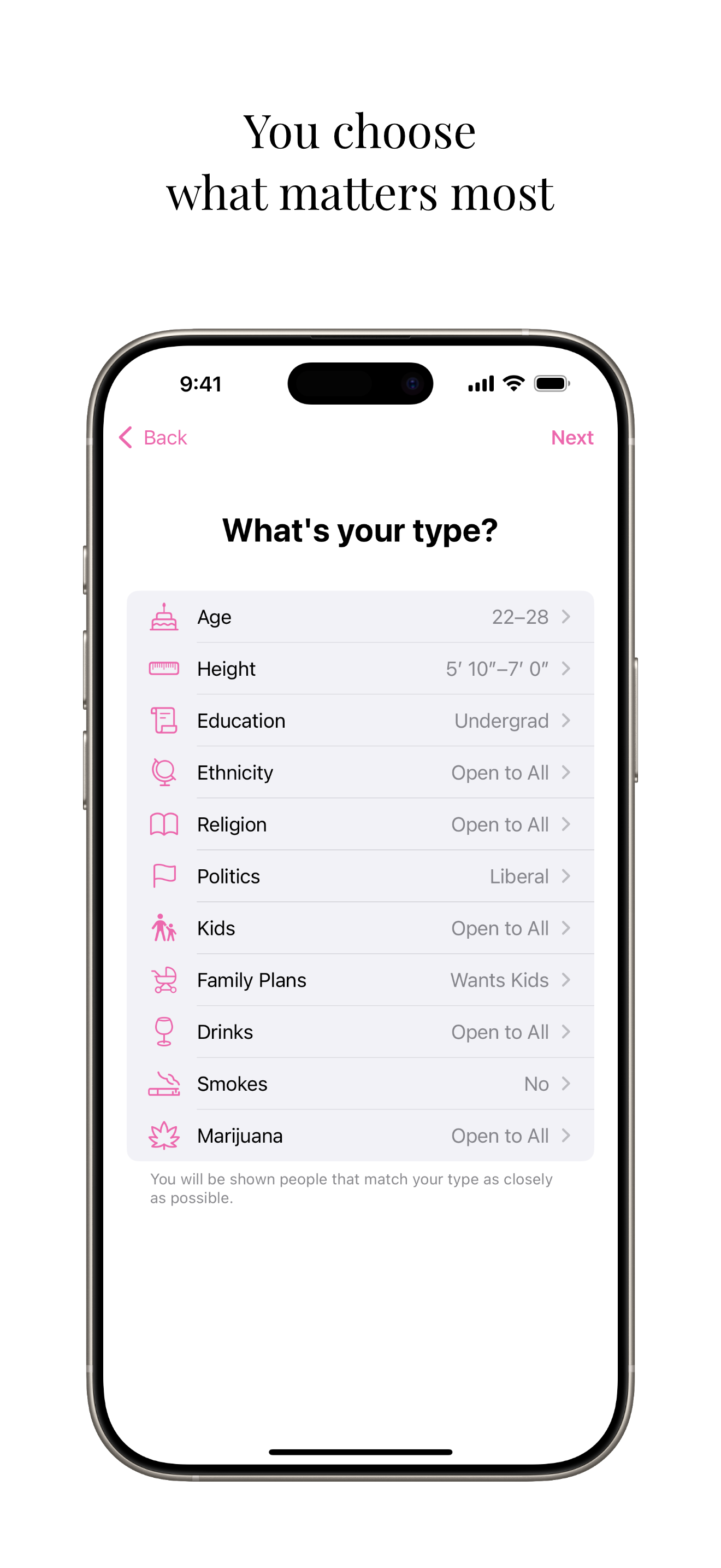 Setup. Long-term Dating App.