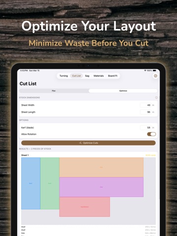 Wood Calc: Shop Calculator iPad screenshot