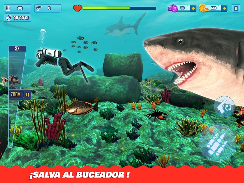 Juegos de caza de tiburones 3D screenshot 11