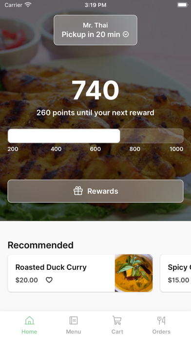 Mr. Thai To Go iPhone screenshot 1 - Food & Drink app