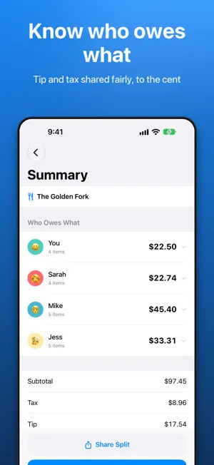 SplitSnap – AI Bill Splitter screenshot 3