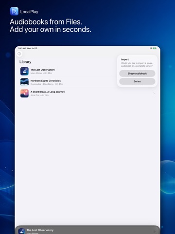 LocalPlay: Audiobooks iPad screenshot