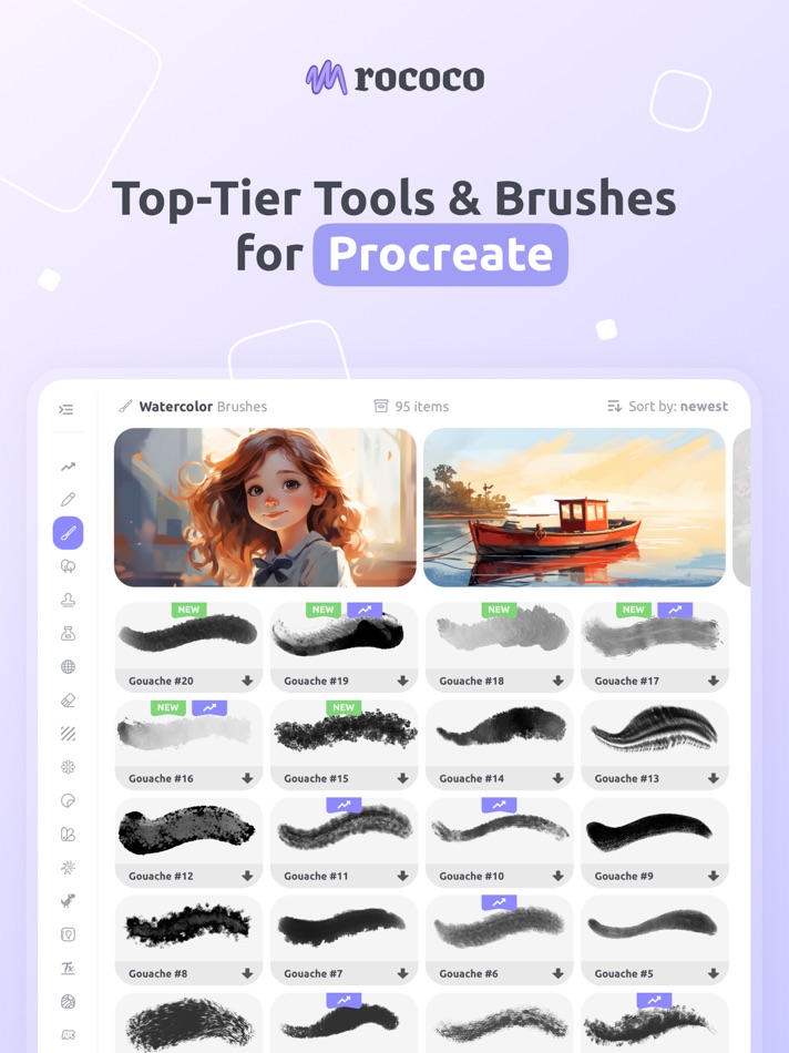 #1. Tools & Brushes for Procreate (iOS) 由: Oleg Vaskovskiy