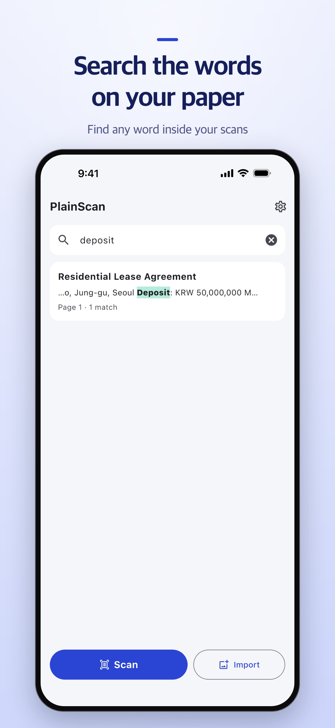 Screenshot 1 of PlainScan: PDF Scanner & OCR