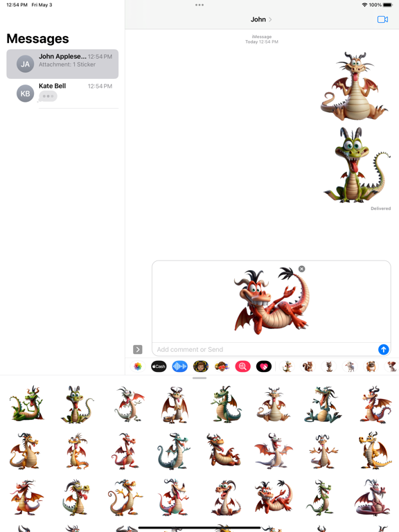 Screenshot #6 pour Goofy Dragon Stickers