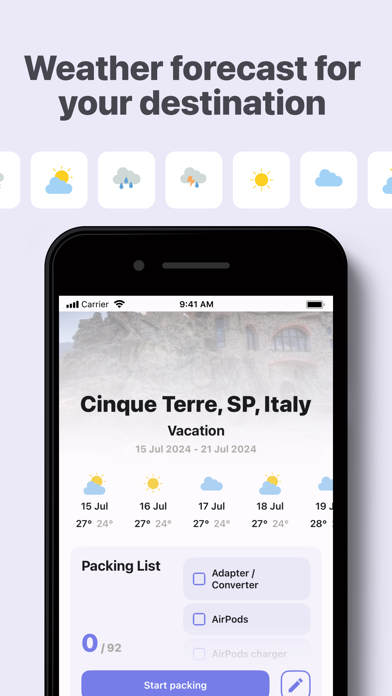 Time2Pack - Travel Planner Screenshot