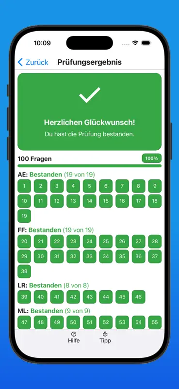 Fallschirmsprung Lernfragen screenshot 9 of 10
