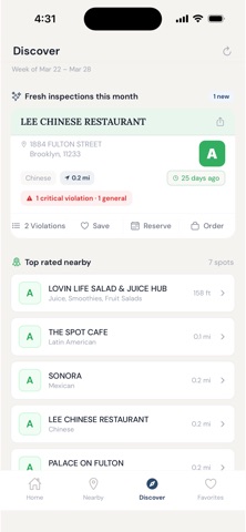 CleanPlate: Restaurant Grades Screenshot 4 of 5
