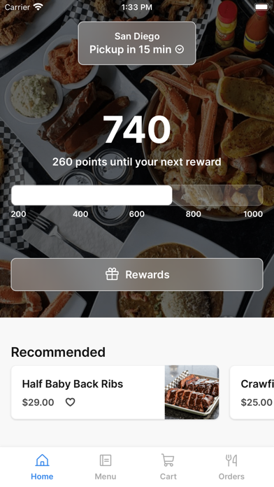 Louisiana Charlie's iPhone screenshot 1 - Food & Drink app