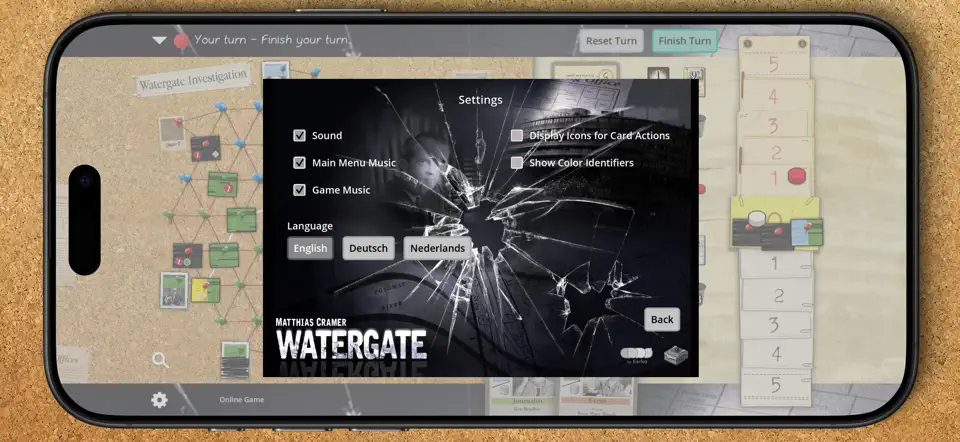 Captura de pantalla de Watergate: The Board Game en iPhone 4