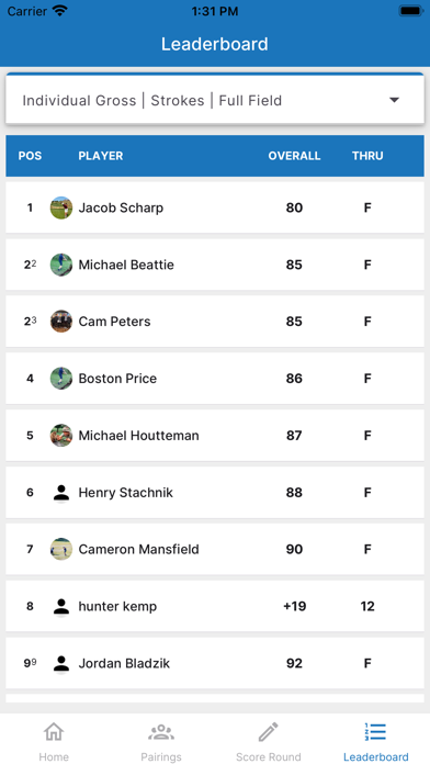 TCJGA Golf Screenshot