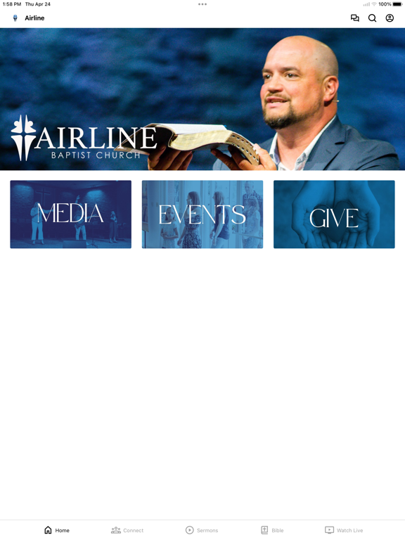 Airline Baptist Church iPad screenshot 1 - Education app