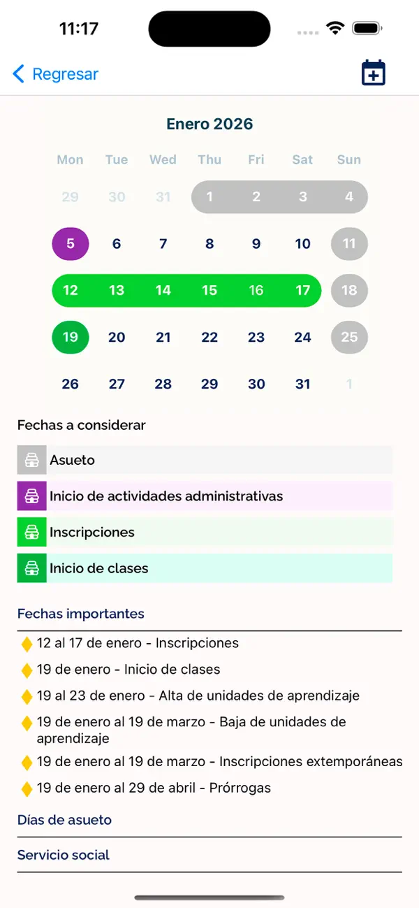 Screenshot #3 pour Calendario Académico UG