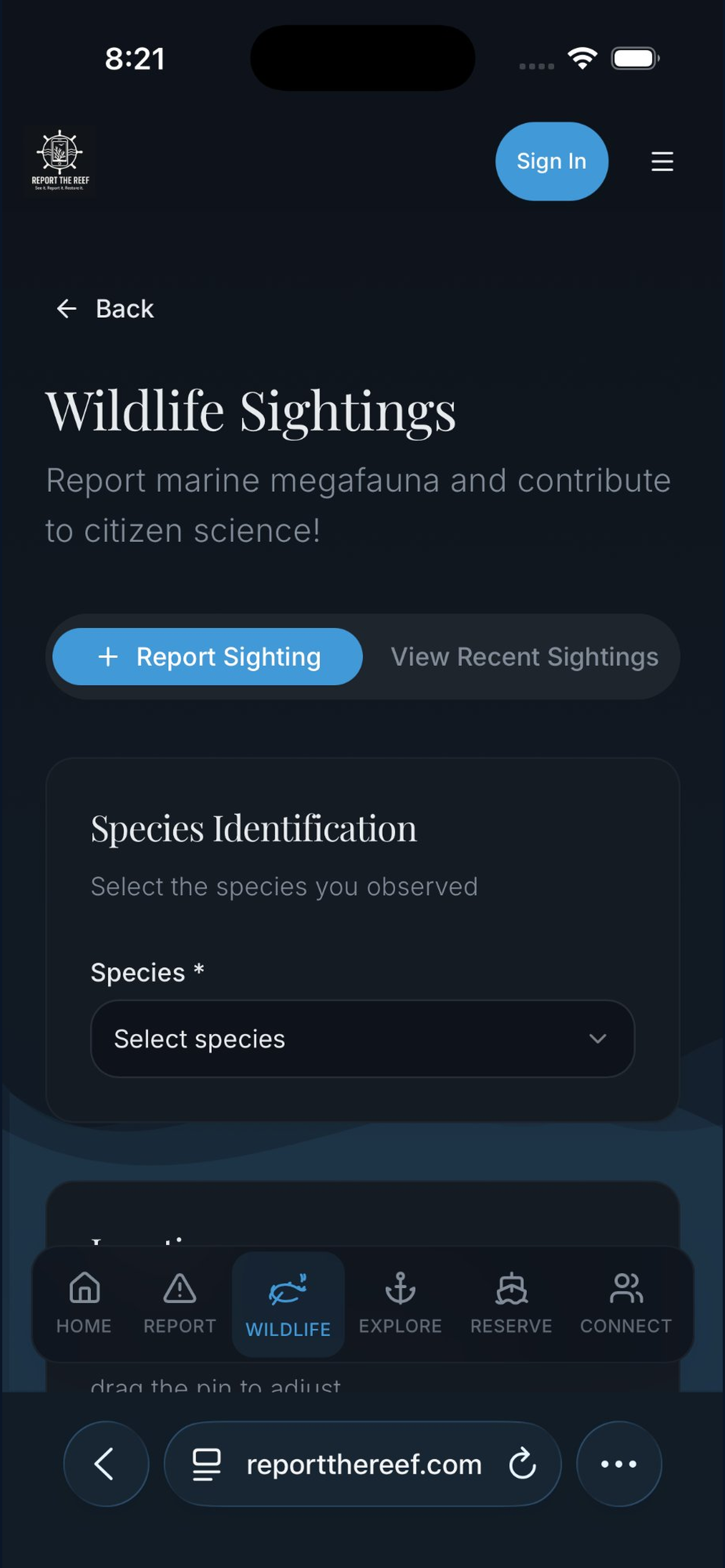 Report The Reef screenshot 7