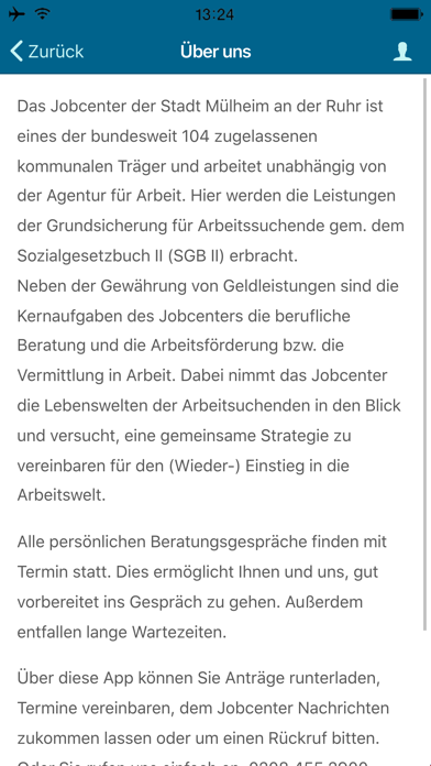 Jobcenter Mülheim an der Ruhr Screenshot