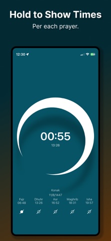 Noon: Prayer Times, Qibla screenshot