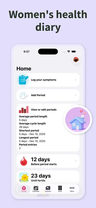 Period Tracking Calendar : capture d’écran 3 sur 8