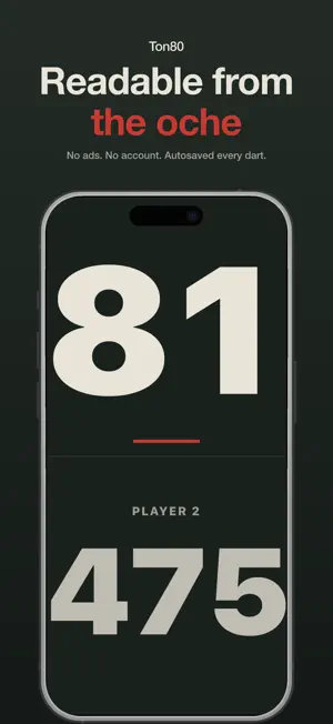 Ton80: Darts Scoreboard screenshot 1