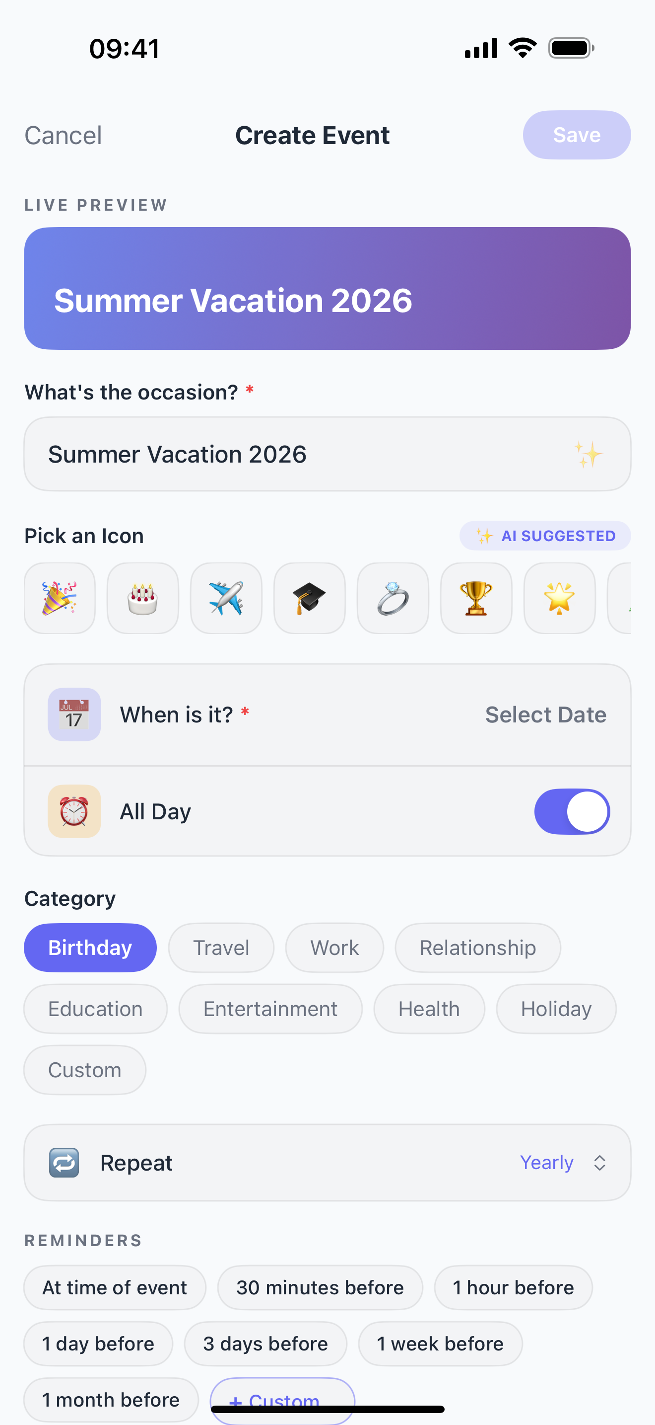 Dayspark: Countdown & Widget