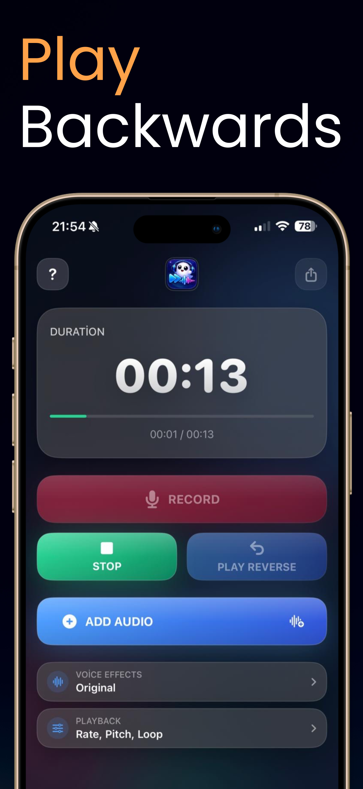 Reverse Audio: Play Backward screenshot 4