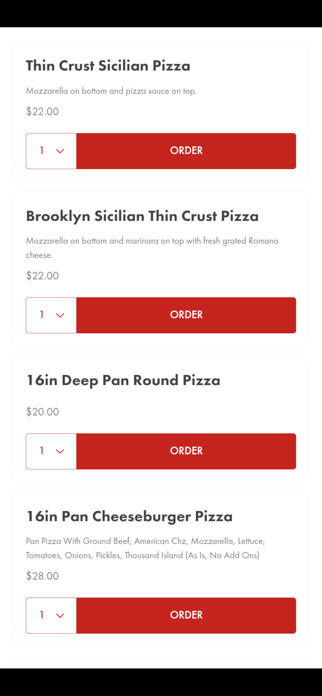 Champs Pizza Ordering Screenshot 1 of 4