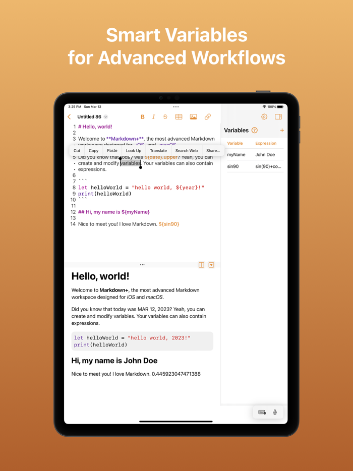 Markdown Text  Code Editor