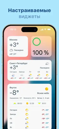 Скриншот Погода 14 дней - Метеоред на iPhone 6