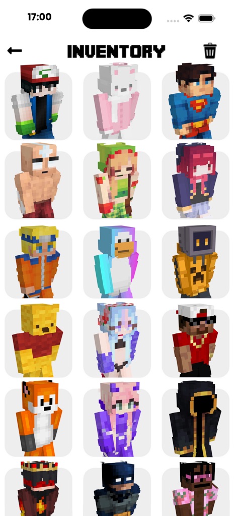 SkinCraft- Skins for Minecraft - L'application permet de gérer et d'organiser efficacement une vaste gamme de skins acquis, depuis les personnages emblématiques jusqu'aux créations originales.