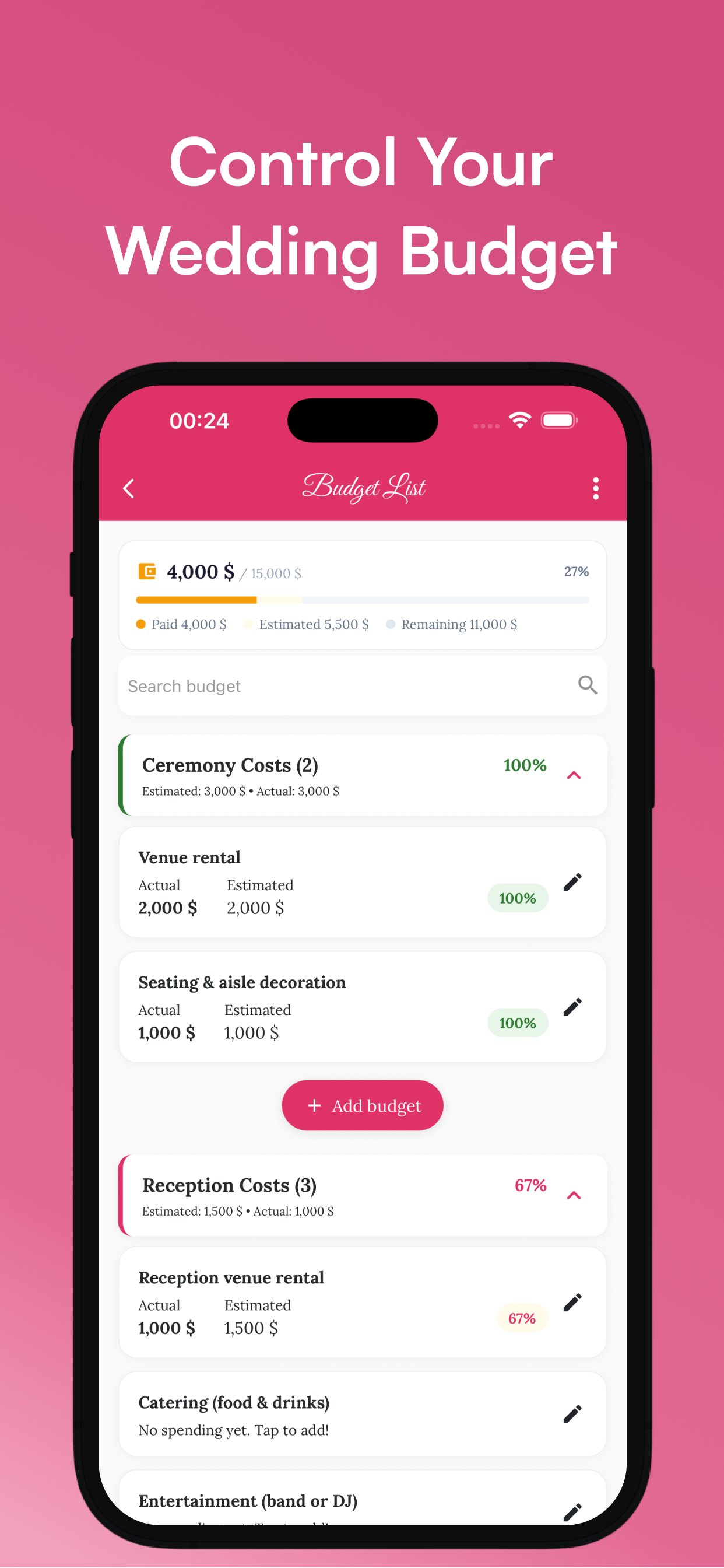 Wedding Plan: Budget Tracker screenshot 4