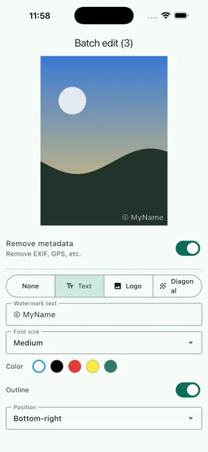 EXIF Cleaner: Add Watermark screenshot 2