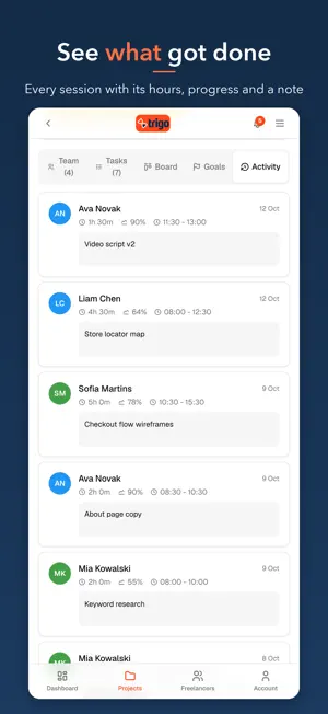 Trigo Freelancer Tracker screenshot 4