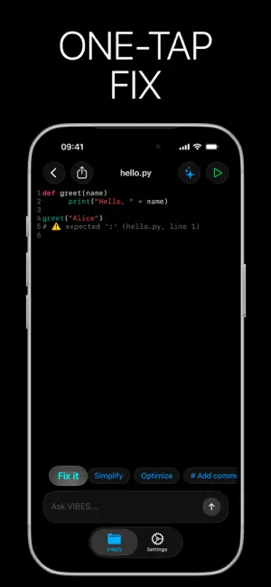 Python 3 Code Editor : Vibes iPhone screenshot 2