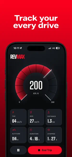RevMax - Speed Tracker iPhone screenshot 1