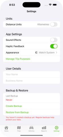 OdoLog iPhone screenshot