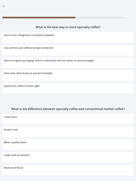 Coffeely - Learn about Coffee iPad screenshot 4 - Food & Drink app