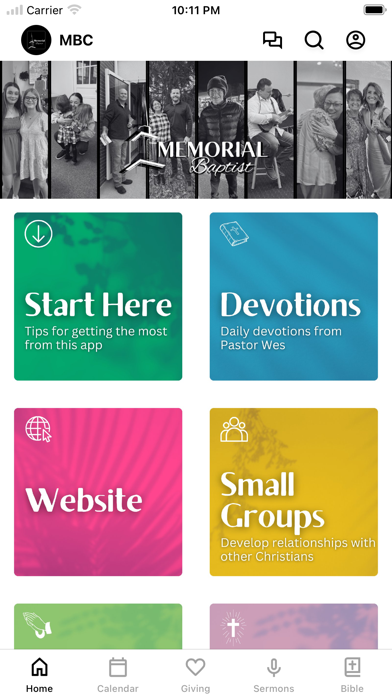 Screenshot 1 of Memorial Baptist Church PB App