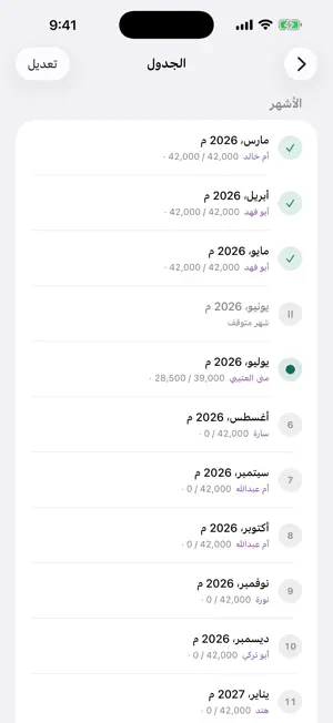 دفتر الجمعية — جدول الأدوار screenshot 1