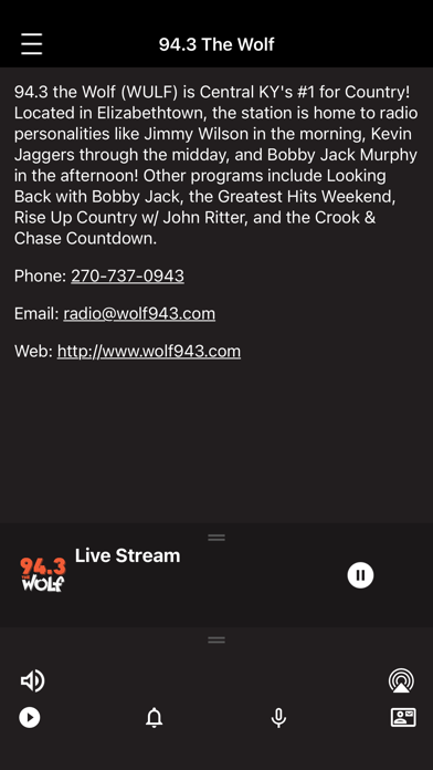 94.3 The Wolf iPhone screenshot 3 - Entertainment app