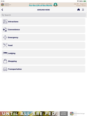 ELCA Events iPad screenshot