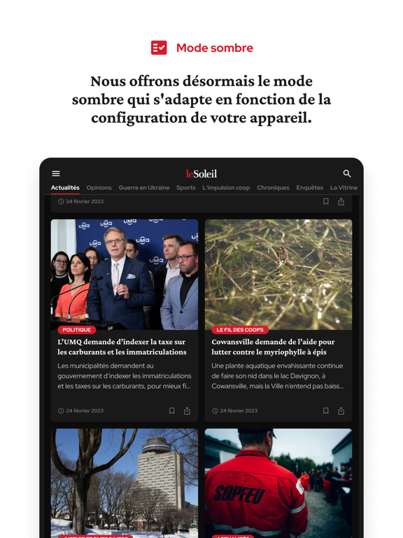 Le Soleil, Quotidien de Québec iPad screenshot 6 - News app