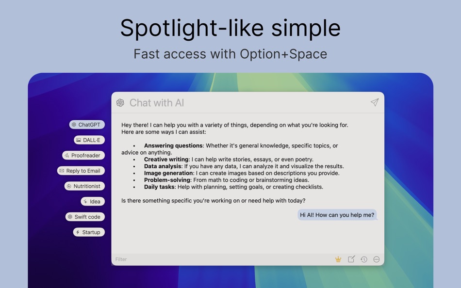 #4. AI Spot : Powered by ChatGPT (macOS) Podle: Ivan Khvorostinin