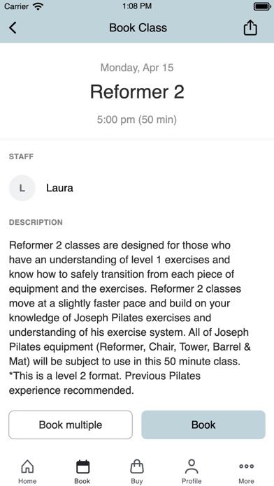 Blue Moon Pilates Screenshot