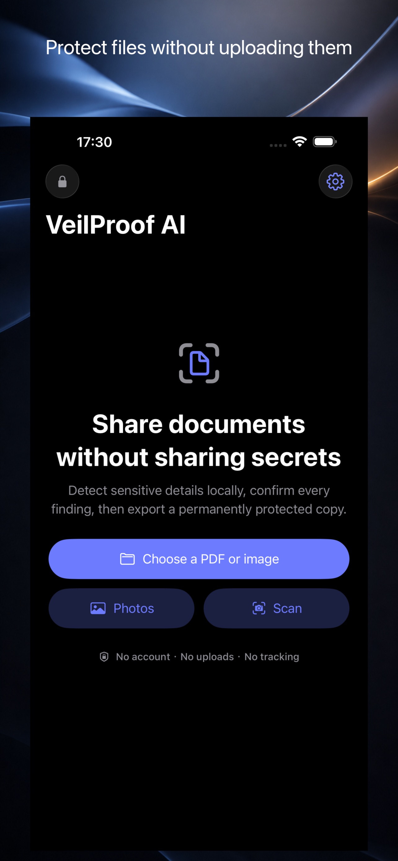 Screenshot 1 of VeilProof AI