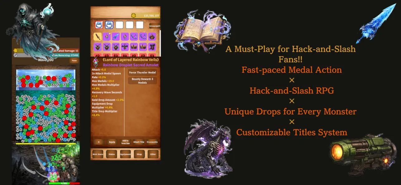 Screenshot #1 pour Medal Rush Dungeon:Hack&Slash
